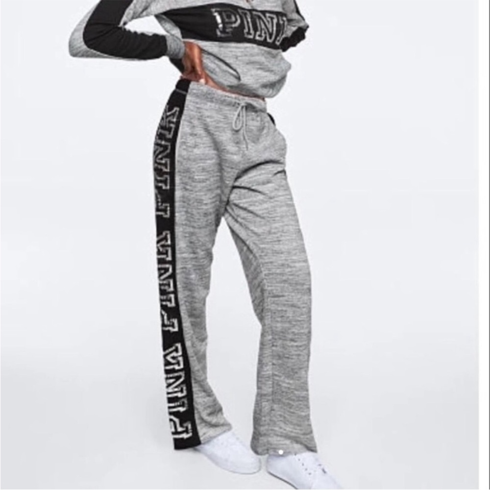 PINK Y2K Boyfriend Sequin Bling Raw Hem‎ Sweat Bottoms Large